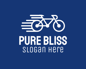 White - Simple Fast Bicycle Bike logo design