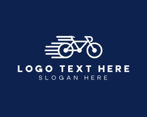 White - Simple Fast Bicycle Bike logo design