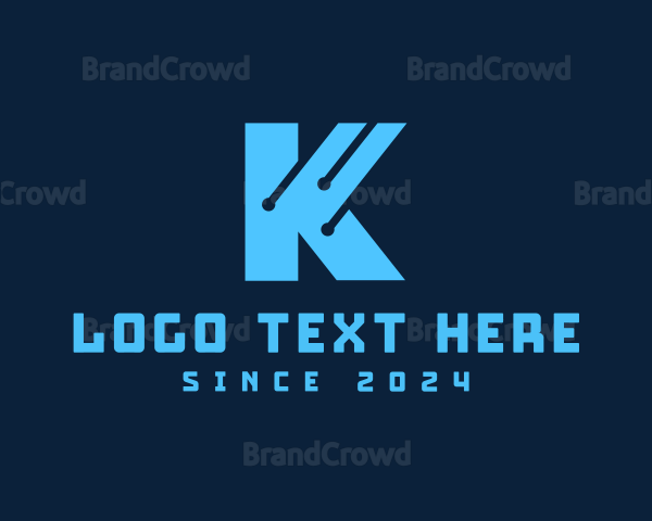 Blue Letter K Tech Logo