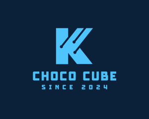 Blue Letter K Tech Logo