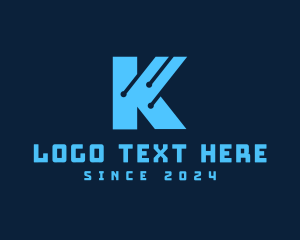 Blue Letter K Tech Logo