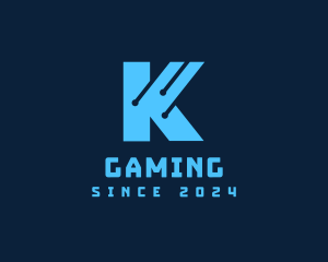 Blue Letter K Tech Logo