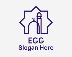Purple Mosque Monoline Badge Logo