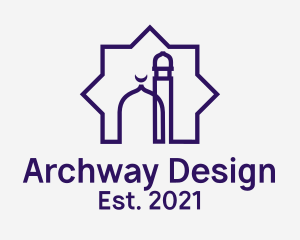 Archway - Purple Mosque Monoline Badge logo design