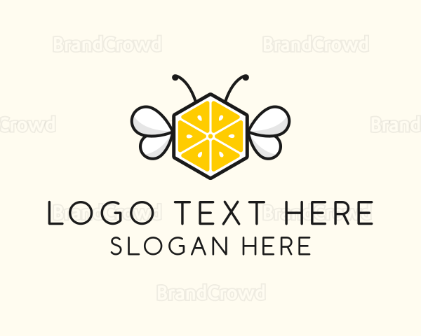 Lemon Hexagon Bee Logo