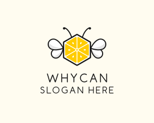 Lemon Hexagon Bee Logo