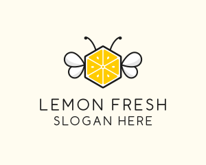 Lemon - Lemon Hexagon Bee logo design