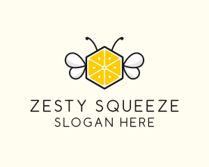 Lemonade - Lemon Hexagon Bee logo design