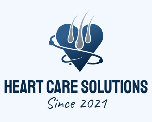 Hair Dermatology Heart  logo design