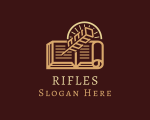 Legal Advice - Notary Book Quill Pen logo design