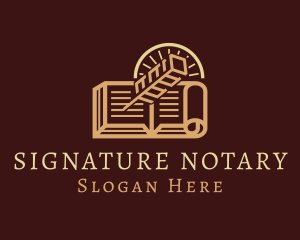 Notary - Notary Book Quill Pen logo design