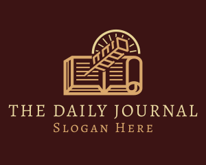 Journal - Notary Book Quill Pen logo design