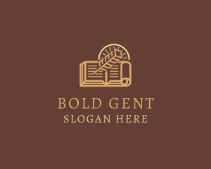 Notary Book Quill Pen logo design