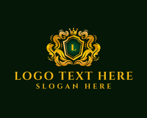 Floral - Luxury Crown Shield logo design