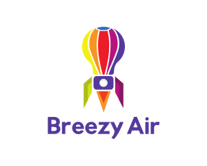 Rocket Hot Air Balloon logo design