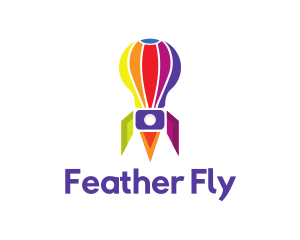 Rocket Hot Air Balloon logo design