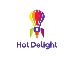 Rocket Hot Air Balloon logo design