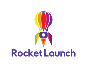 Rocket Hot Air Balloon logo design