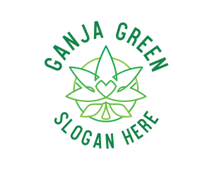 Minimal Hemp Heart Plant   logo design