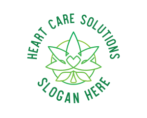 Minimal Hemp Heart Plant   logo design