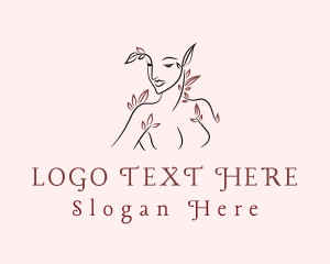 Salon - Beauty Leaf Woman logo design