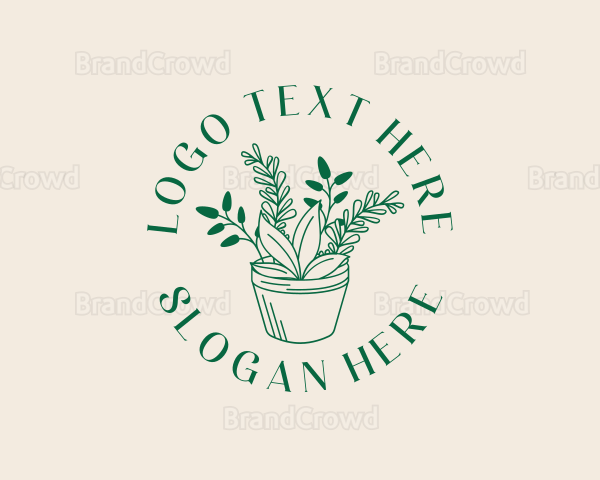 Plant Pot Gardening Logo