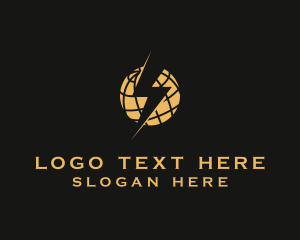 Globe - Lightning Globe Energy logo design
