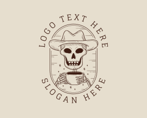 Skeleton - Skeleton Coffee Cafe logo design