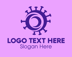 Negative Space - Purple Circle Virus logo design