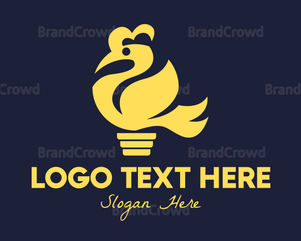 Yellow Bird Bulb Logo