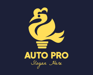 Bright - Yellow Bird Bulb logo design