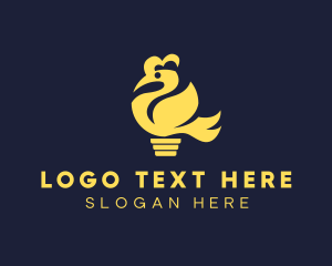 Yellow Bird Bulb logo design