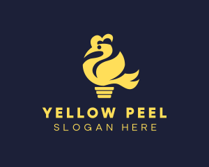 Yellow Bird Bulb logo design