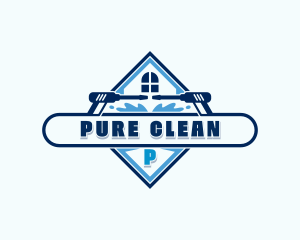 Pressure Washing Clean Sanitation logo design