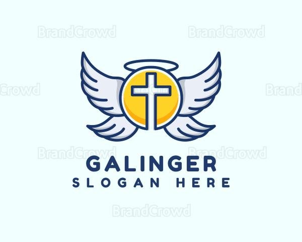 Cross Wings Religion Logo