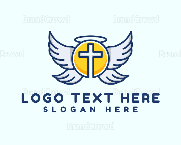 Cross Wings Religion Logo