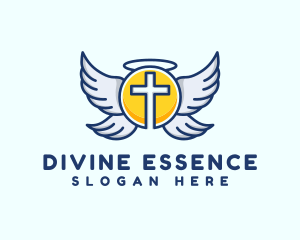 Saint - Cross Wings Religion logo design
