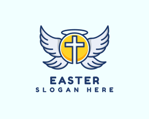 Saint - Cross Wings Religion logo design