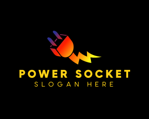 Socket - Charge Plug Electric logo design