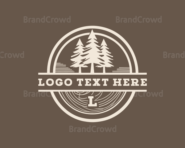 Pine Tree Camping Forest Logo