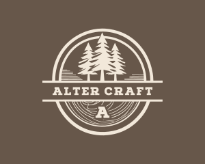 Pine Tree Camping Forest logo design