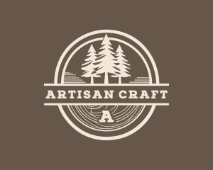 Pine Tree Camping Forest logo design