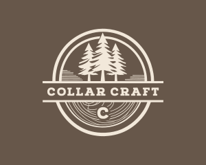 Pine Tree Camping Forest logo design