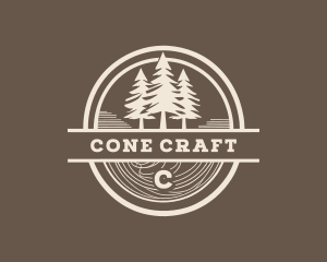 Pine Tree Camping Forest logo design