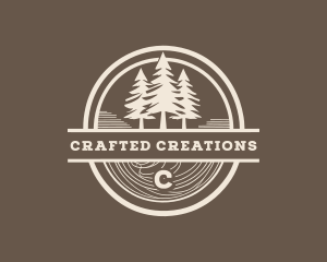 Pine Tree Camping Forest logo design