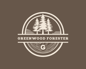 Pine Tree Camping Forest logo design