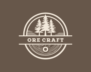 Pine Tree Camping Forest logo design