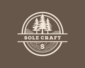 Pine Tree Camping Forest logo design