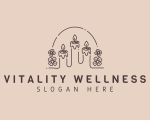 Fancy Floral Candle Wellness logo design