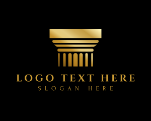 Bank - Gold Greek Column logo design